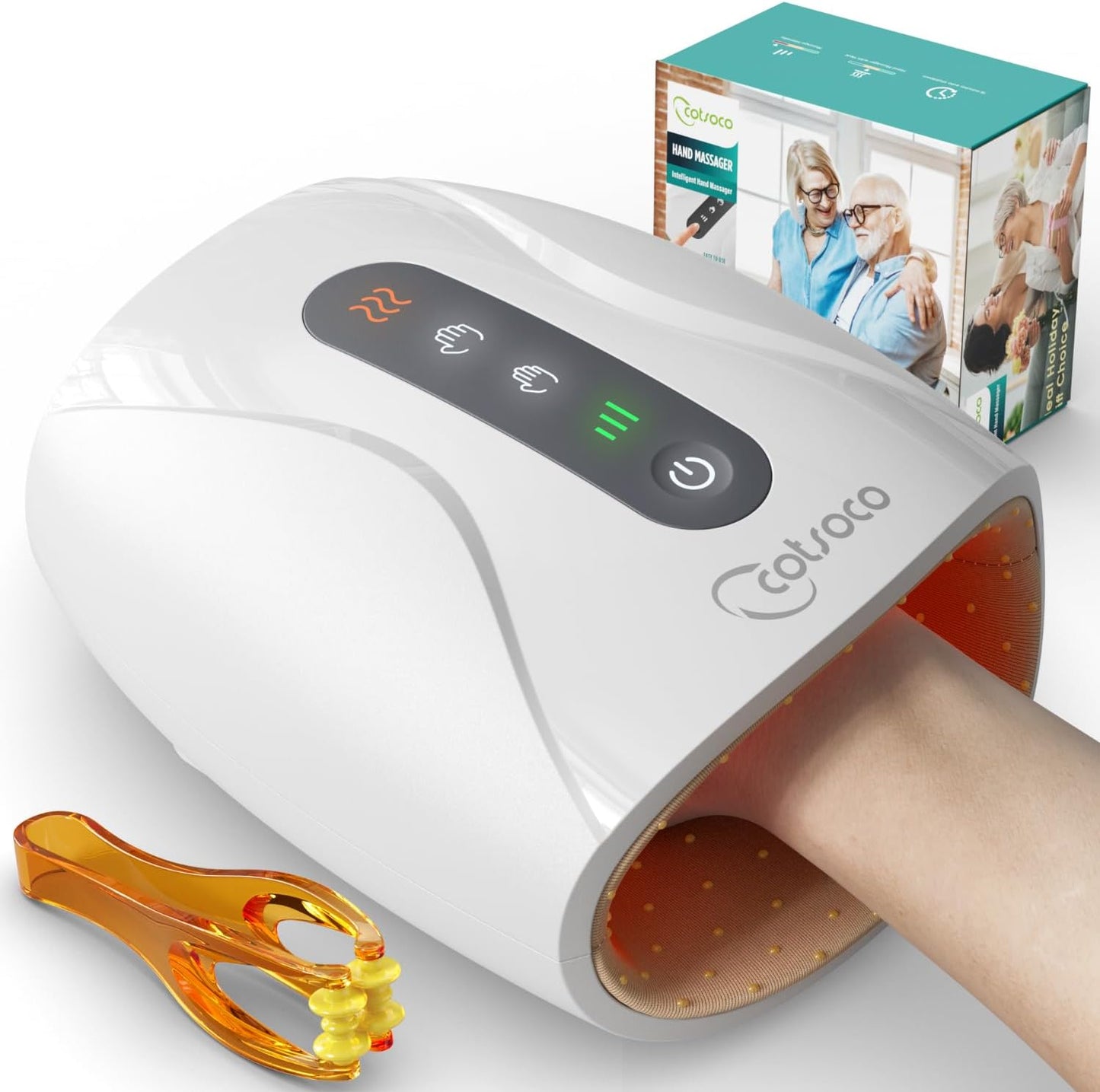 Hand Massager, Cordless Electric Hand Massager for Arthritis and Carpal Tunnel, 6 Levels Therapy Massager with Heat and Compression, Hand and Wrist Massager Machine for Pain Relief
